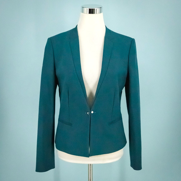 Hugo Boss Jackets & Blazers - Hugo Boss Size 6 US Teal Jujube1 Hook Closure Career Business Blazer Jacket